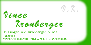 vince kronberger business card
